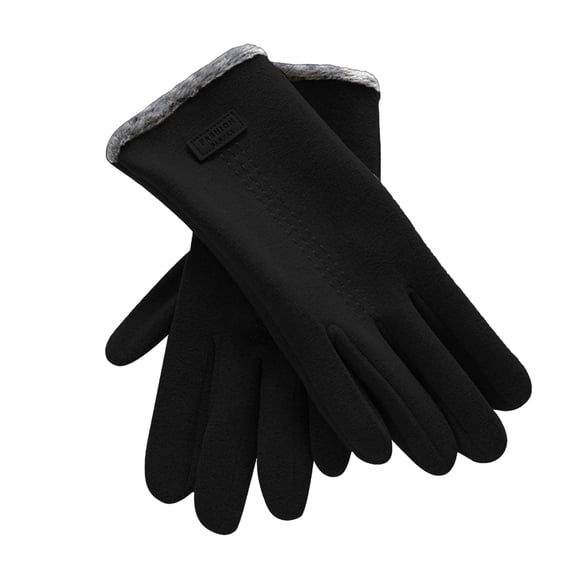 comerut 1 Pair Men Winter Gloves Full Fingers Anti-slip Thick Warm Plush Soft Lightweight Windproof Touch Screen Outdoor Cycling Skiing Gloves