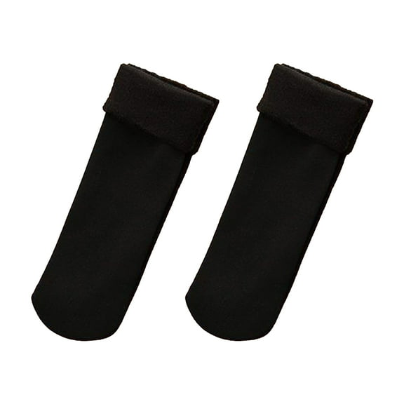comerut 1 Pair Mid-Tube Plush Lining High Elasticity Women Socks Winter Solid Color Warm Thickened Thermal Socks Daily Wear