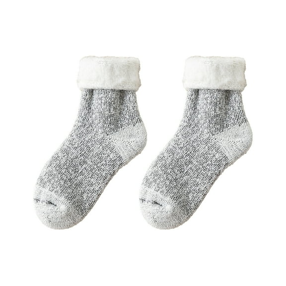 comerut 1 Pair More Thicken Warm Keeping Women Socks Wool Blend Practical Good Woven Winter Socks for Daily Wear