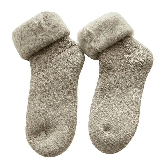comerut 1 Pair More Thicken Warm Keeping Women Socks Wool Blend Practical Good Woven Winter Socks for Daily Wear