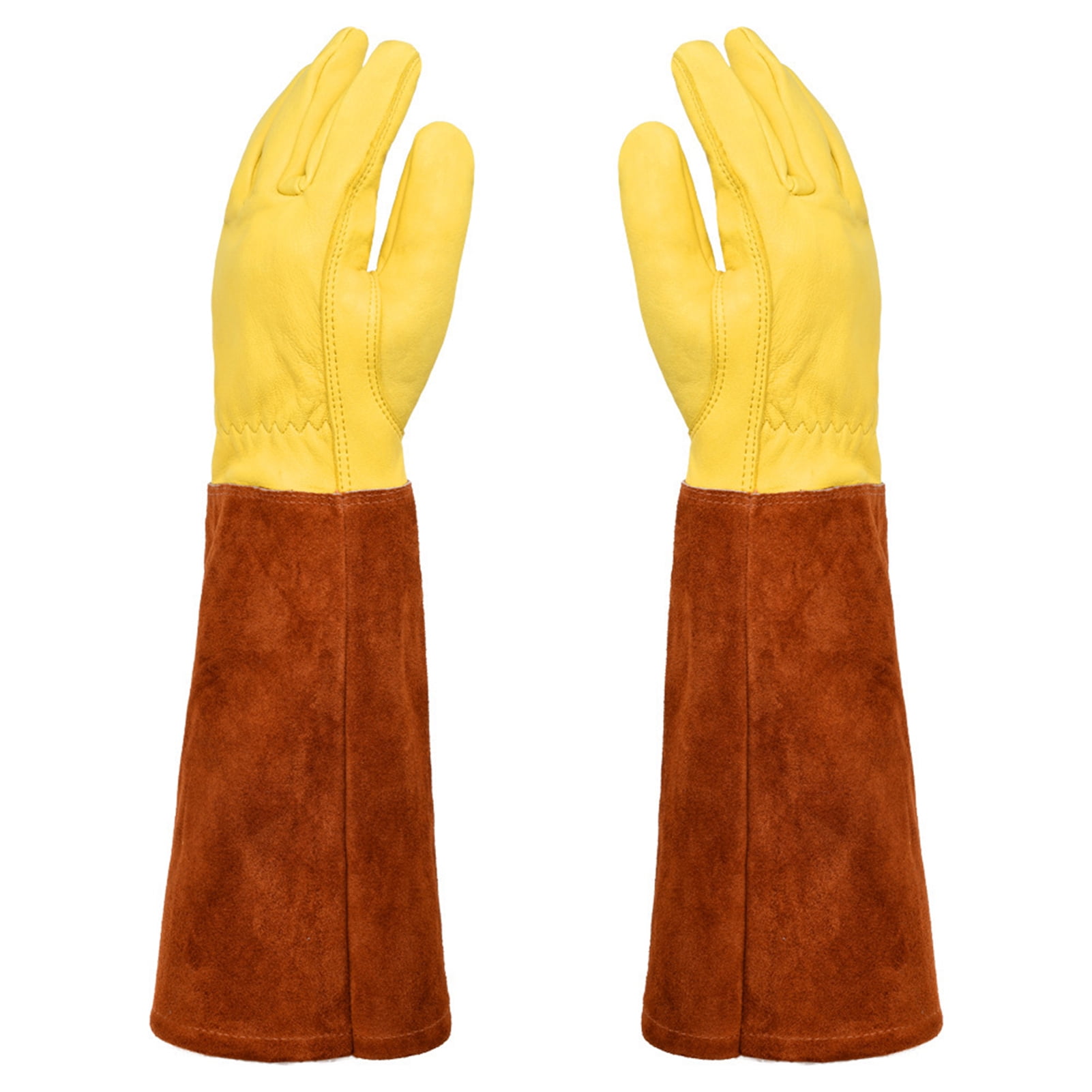 comerut 1 Pair Reusable Gardening Gloves Stabresistant Faux Leather