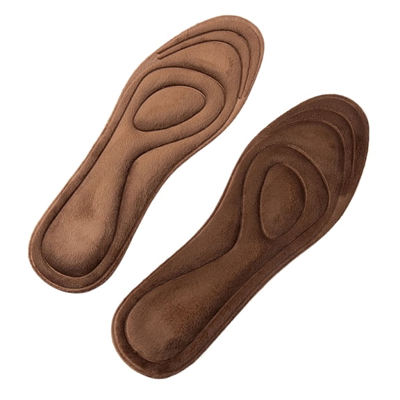 comerut 1 Pair Shoes Insoles Breathable Ergonomic Design Cozy Cuttable Keep Warm EVA Warm Soft Padded Plush Insoles for Go Out