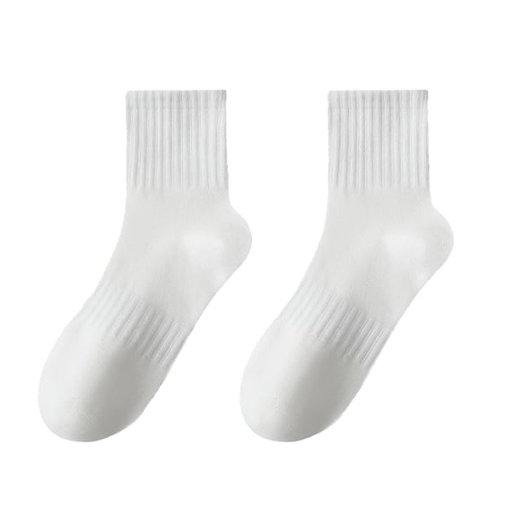 comerut 1 Pair Socks Thickened Elastic Anti-slip Mid-tube Solid Color Matching Floor Socks Warm Soft No Ddor Sweat Absorption Four Seasons Socks