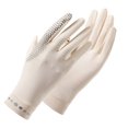 thumbnail image 1 of comerut 1 Pair Sunscreen Gloves Breathable Soft Comfortable Can Be Opened Fingertip Hands Protection Shredded Ice summer Ladies Thin Gloves for Outdoor, 1 of 8