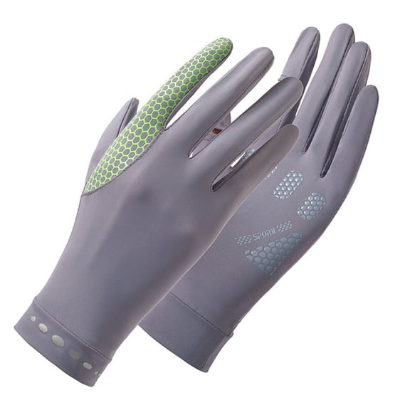comerut 1 Pair Sunscreen Gloves Breathable Soft Comfortable Can Be Opened Fingertip Hands Protection Shredded Ice summer Ladies Thin Gloves for Outdoor