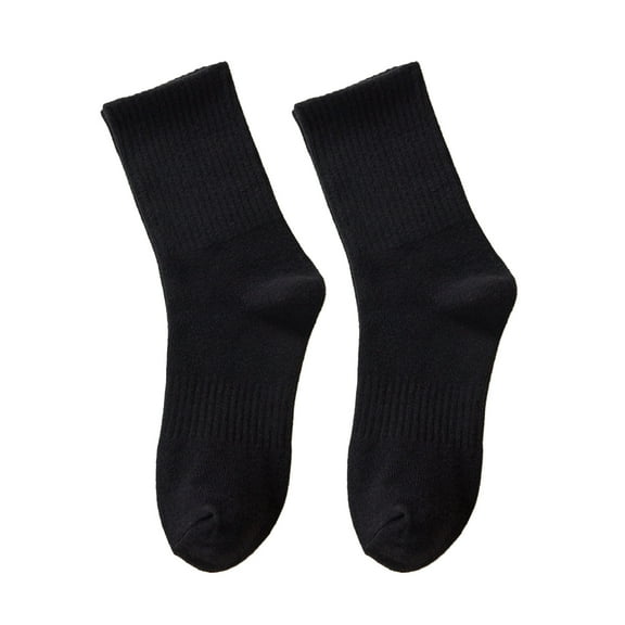 comerut 1 Pair Unisex Socks Thickened Elastic Anti-slip Mid-tube Solid Color Floor Socks Warm Soft No Ddor Sweat Absorption Lady Winter Socks