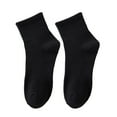 thumbnail image 1 of comerut 1 Pair Unisex Socks Thickened Elastic Anti-slip Mid-tube Solid Color Floor Socks Warm Soft No Ddor Sweat Absorption Lady Winter Socks, 1 of 8