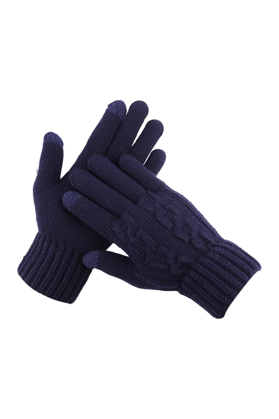1 Pair Unisex Winter Gloves Five Finger Thick Heat Retention Touch Screen Anti-slip Soft Cold-proof High Elastic Wrist Cycling Riding Gloves