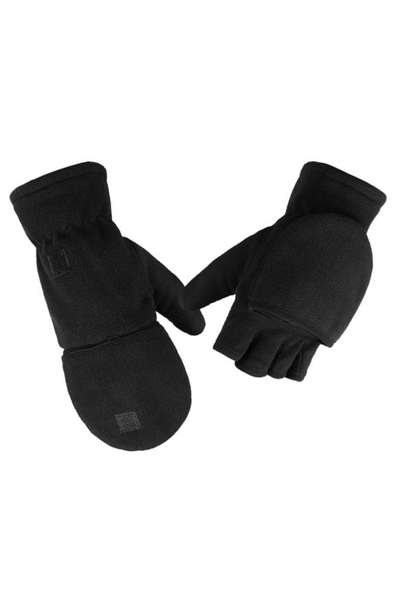 1 Pair Warm Gloves Good Fluffy Delicate Fleece Covered Winter Flip Top Mittens for Photographing