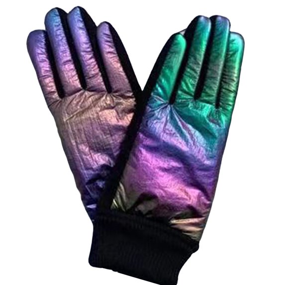 comerut 1 Pair Winter Gloves Gradient Thicken Windproof Full Fingers Touch Screen Keep Warm Elastic Wrist Cycling Women Men Gloves for Adult