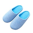 thumbnail image 1 of comerut 1 Pair Winter Slippers Unisex Couple Slippers Homewear Anti-slip Plush Soft Thick Warm Soft Thick Soles Slient Slide Flat Floor Shoes, 1 of 7