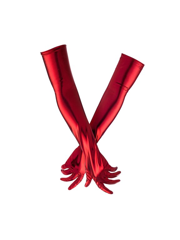 1 Pair Women Cosplay Gloves Coated Faux Leather Five Fingers Anti-slip Nightclub Stage Performance Pole Dance Mittens