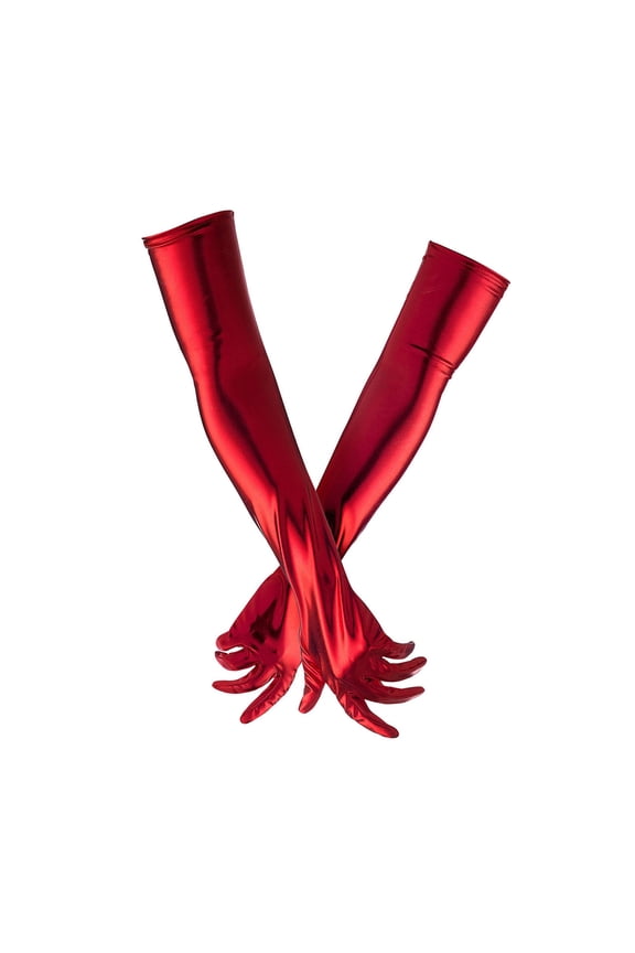 1 Pair Women Cosplay Gloves Coated Faux Leather Five Fingers Anti-slip Nightclub Stage Performance Pole Dance Mittens