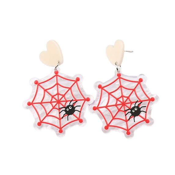 comerut 1 Pair Women Earrings Cute Ghost Pumpkin Spider Accessory Exquisite Ear Decoration Party Dress-Up Fashion Jewelry Stud Earrings Acrylic Dangle Earrings for Halloween Party