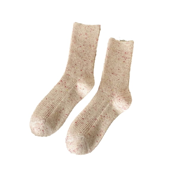 comerut 1 Pair Women Socks Mid-tube High Elasticity Soft Anti-slip Warm Thickened No Odor Casual Anti-shrink Fall Winter Piled Socks