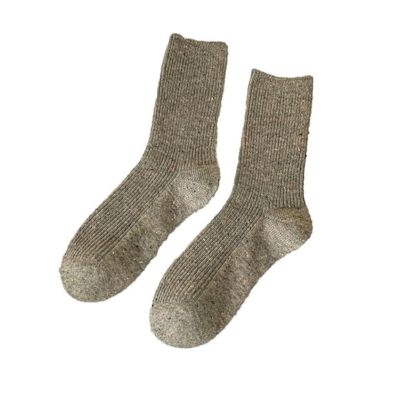 comerut 1 Pair Women Socks Mid-tube High Elasticity Soft Anti-slip Warm Thickened No Odor Casual Anti-shrink Fall Winter Piled Socks
