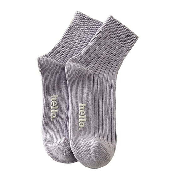comerut 1 Pair Women Socks Mid-tube Japanese Style Solid Color High Elasticity Letter Decor Anti-slip Thickened Soft Warm Sweat-absorption Anti-shrink Sports Sock