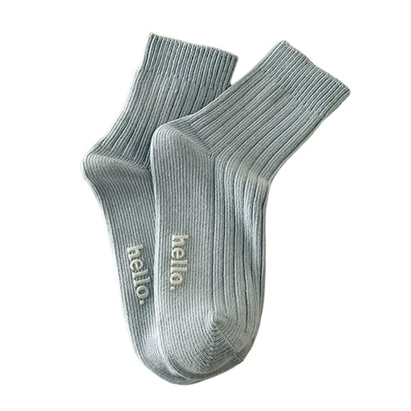 comerut 1 Pair Women Socks Mid-tube Japanese Style Solid Color High Elasticity Letter Decor Anti-slip Thickened Soft Warm Sweat-absorption Anti-shrink Sports Sock