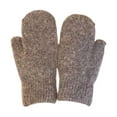 thumbnail image 1 of comerut 1 Pair Women Winter Mittens Faux Rabbit Fur Fleece Solid Color Knitting Elegant Keep Warm Elasticity Full Fingers Skiing Mittens for Daily Wear, 1 of 1