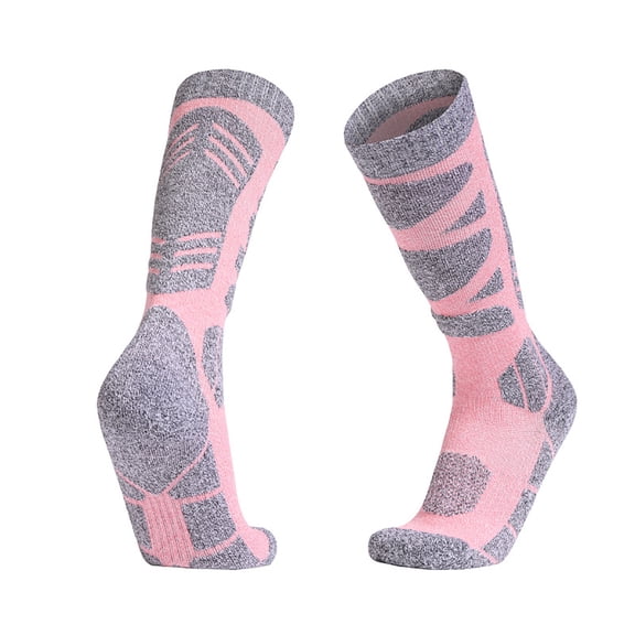 comerut 1 Pair Women Winter Ski Socks Long-Tube Thermal Cotton Socks Sweat Absorption Comfortable Thickened Outdoor Sports Socks for Skiing Hiking Running Climbing