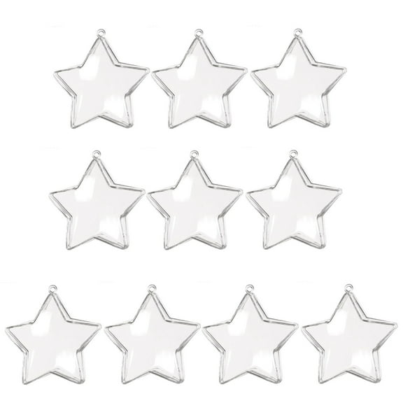 comerut 10Pcs Packing Boxes Lovely Transparent PS DIY Five-pointed Star Gifts Boxes for Children