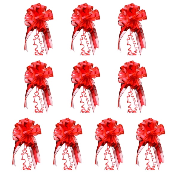 comerut 10Pcs Pull Bow Ribbon Romantic Car Pull Bows Hand-pulled Ribbon for Gift Packing Weddings Parties Decoration