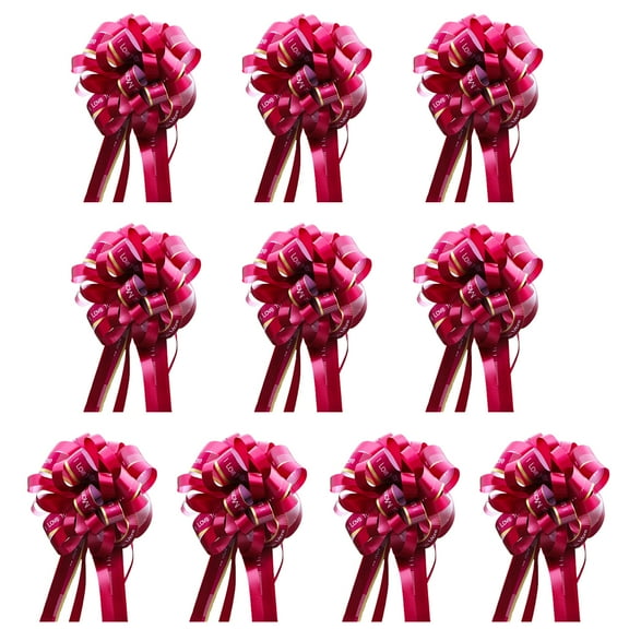 comerut 10Pcs Pull Bow Ribbon Romantic Car Pull Bows Hand-pulled Ribbon for Gift Packing Weddings Parties Decoration