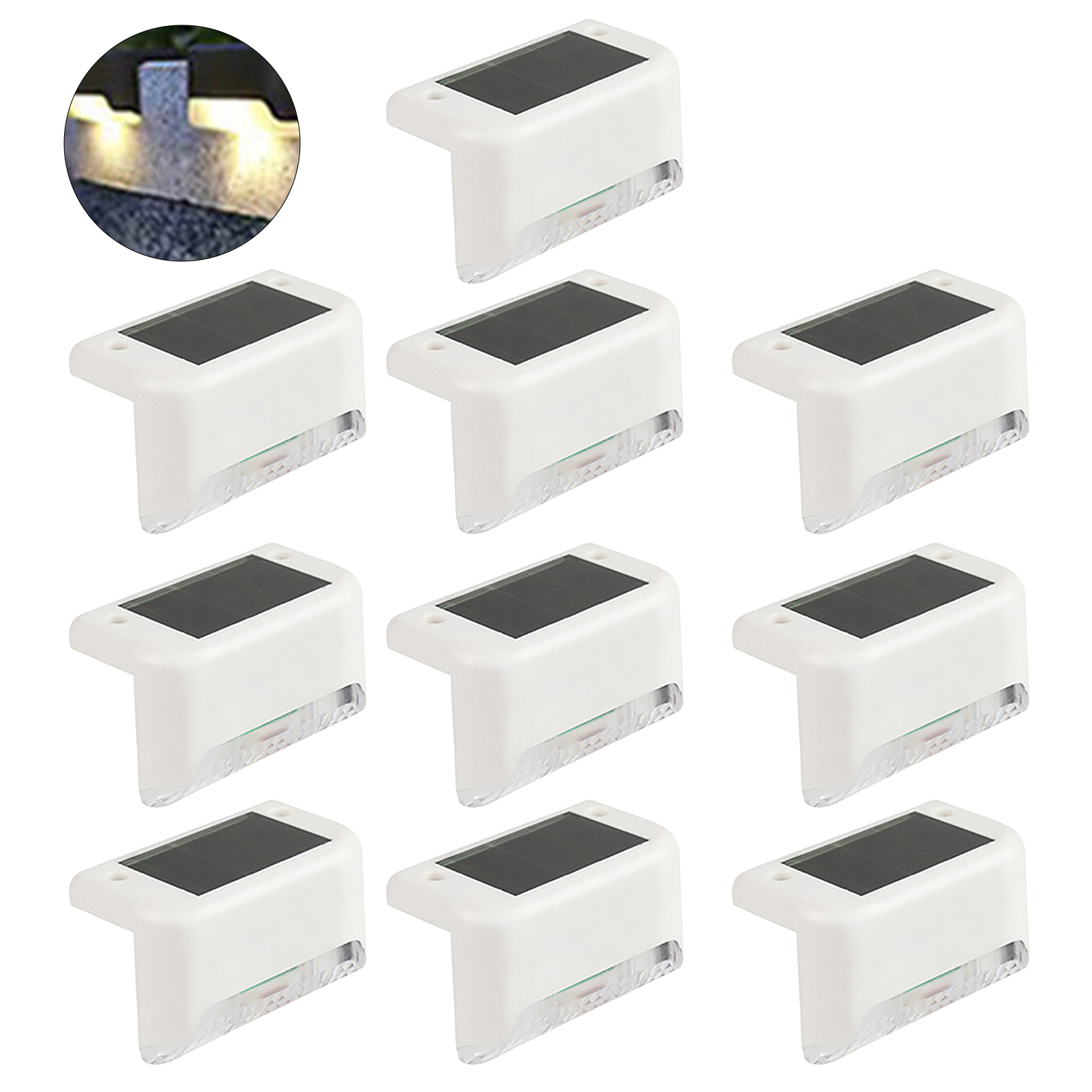 comerut 10Pcs Solar Deck Lights Waterproof LED Solar Wall Light Auto On