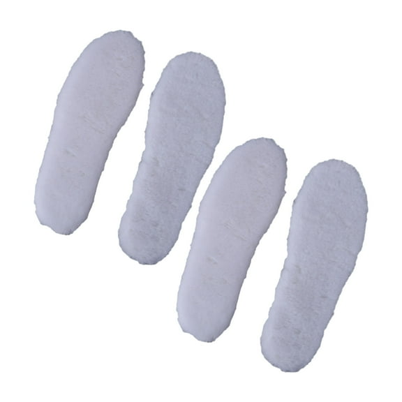 comerut 2 Pairs Shoe Insole Insert Fall Winter Warm Thick Fuzzy Wool Blend Soft Cushioning Men Women Snow Boot Inner Sole Foot Pad
