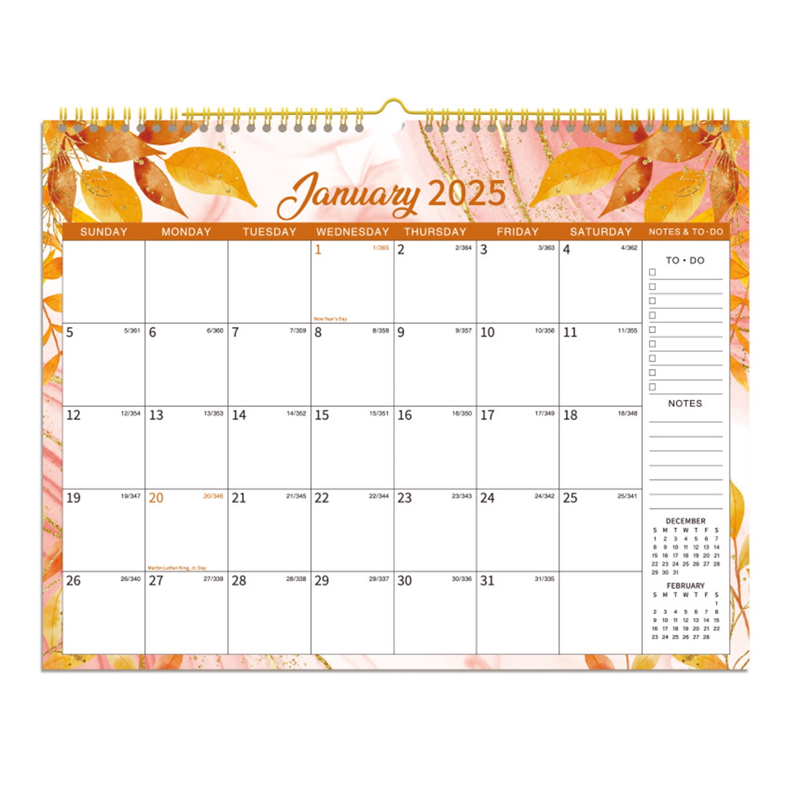 comerut 2025 Wall Calendar 12 Month Floral Hanging Calendar Daily