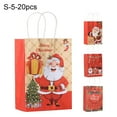 thumbnail image 1 of comerut 20Pcs Portable Kraft Paper Christmas Gift Bags with Handle Large Capacity Gift Packaging Bags for Home, 1 of 8