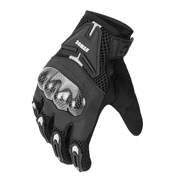 comerut 2Pcs/Pair MG19-B Motorcycle Gloves Comfortable Screen Touch Available Easy to Wear Faux Leather Full Cycling Gloves for Sports
