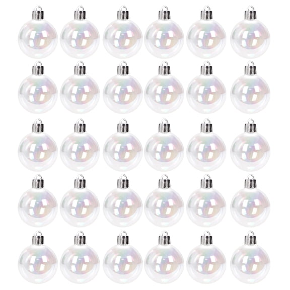 comerut 30 Pcs Iridescent Ball Ornaments Clear Christmas Balls Plastic Hanging Bubble Balls for Tree Party Indoor/Outdoor Decor