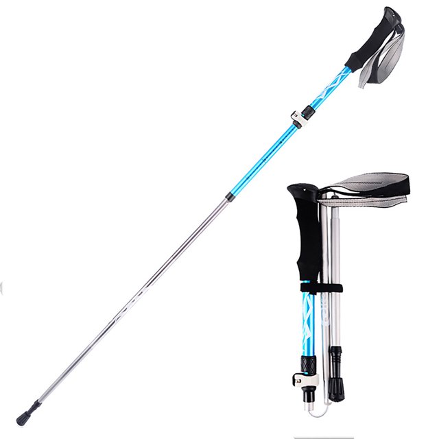 comerut 5 Sections Folding Aluminum Alloy Trekking Pole Lightweight