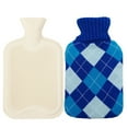 thumbnail image 1 of comerut 500ml/1000ml/2000ml Hot Water Bag Water-filling Warm-keeping Rubber Liner Winter Warm Water Bottle with Christmas Elk Printing Cover for Home, 1 of 8
