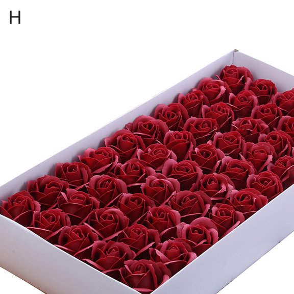 comerut 50Pcs 3-layer Simulated Rose Scented Soap Flower Xmas Valentine Birthday Gift