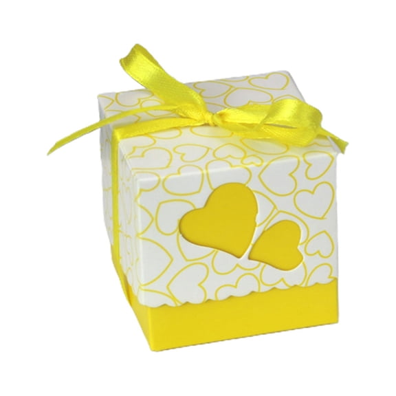 comerut 50Pcs Candy Boxes Lidded Delicate Hollow Cute Heat-printed Sweet Gift Boxes Wedding Favors