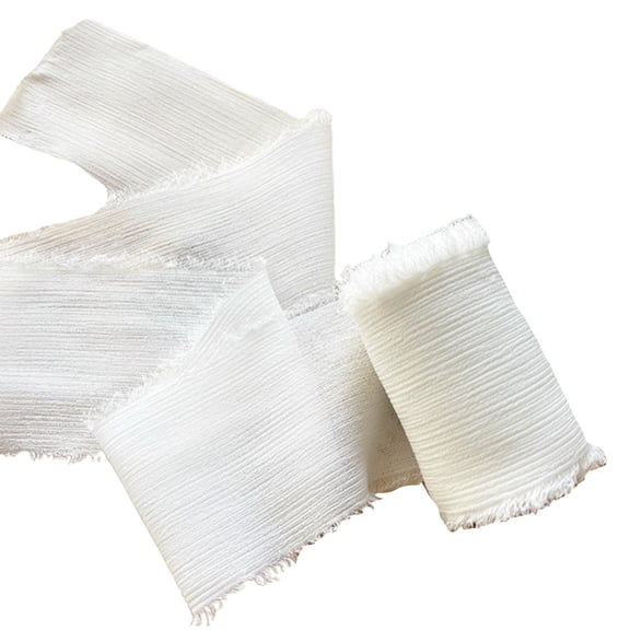 comerut 5cm Ribbon Frayed Edged Handmade Gauze Flower Bouquet Gift Ribbon for Decorative