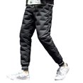 thumbnail image 1 of comerut Autumn Winter Down Pants Elastic Waist Drawstring Solid Color Thickened Warm Pants Windproof Snow Warm Cotton Pants, 1 of 8