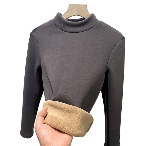 comerut Autumn Winter Slim Fit Sweater Half High Collar Long Sleeve Knitwear Jumper Elegant Thicken Velvet Lined Warm Knitted Pullover Tops