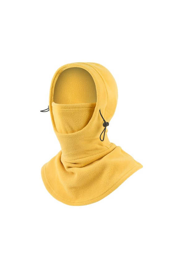 Autumn Winter Warm Face Covers Hooded Hat Plush Lining Windproof Integrated Headwear Scarf Women Men Cold Protection Motorcycle Bike Cycling Neck Warmer for Skiing Hiking