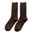thumbnail image 1 of comerut Autumn Winter Warm Unisex Solid Color Elastic Breathable Middle Tube Crew Socks, 1 of 8