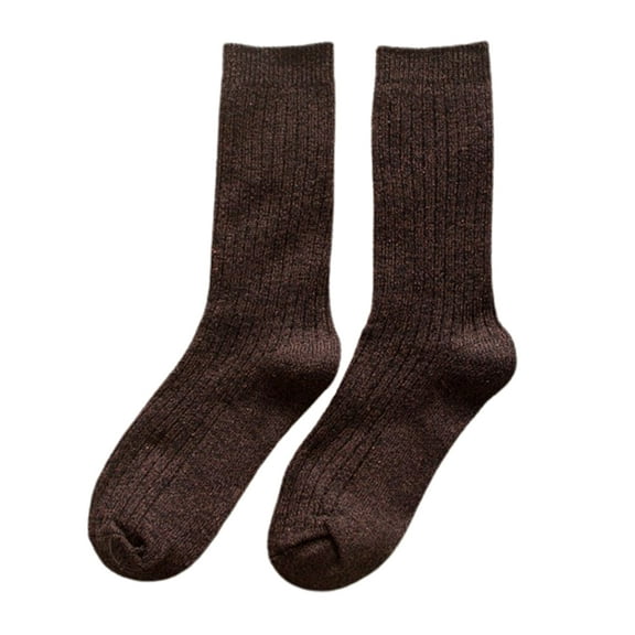 comerut Autumn Winter Warm Unisex Solid Color Elastic Breathable Middle Tube Crew Socks