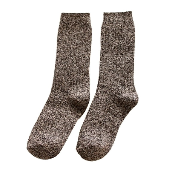 comerut Autumn Winter Warm Unisex Solid Color Elastic Breathable Middle Tube Crew Socks