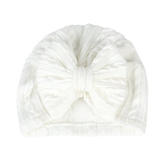 comerut Baby Hat Warm All-match Polyester Cotton Bow Knotted Infant Beanie Cap Headwear Accessories