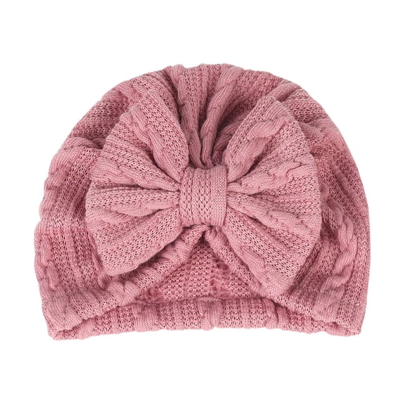 comerut Baby Hat Warm All-match Polyester Cotton Bow Knotted Infant Beanie Cap Headwear Accessories