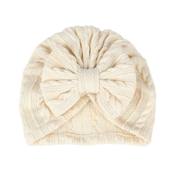 comerut Baby Hat Warm All-match Polyester Cotton Bow Knotted Infant Beanie Cap Headwear Accessories