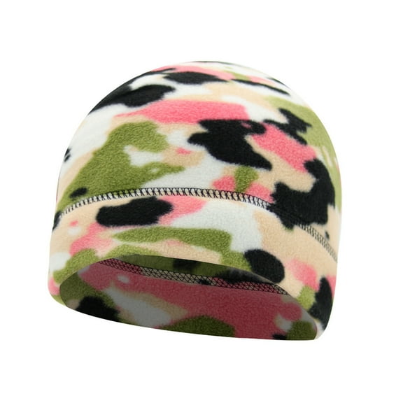 comerut Beanie Cap Good Stretchy Fine Texture Comfortable Touch Sweat-absorbent Windproof Keep Warm One Size Adult Men Women Winter Camouflage Beanie for Daily