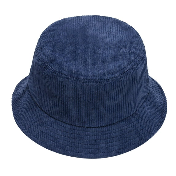 comerut Bucket Hat Folding Plain Low Profile Solid Color Casual Keep Warm Corduroy Winter Thermal Men Women Fisherman Cap for Outdoor
