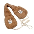 thumbnail image 1 of comerut Cartoon Bear Pattern Warm Earmuffs Women Girls Winter Outdoor Foldable Ear Warmer Lace-up Soft Furry Ear Covers, 1 of 8